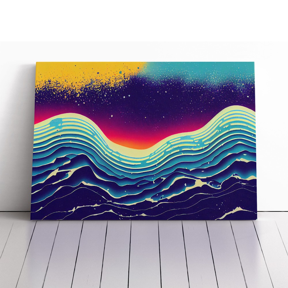 Ocean Art Abstract Splash Canvas Wall Art Print Framed Picture Decor Living Room