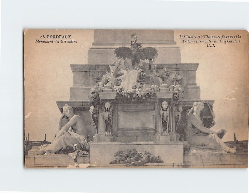 Postcard Monument aux Girondins Bordeaux France