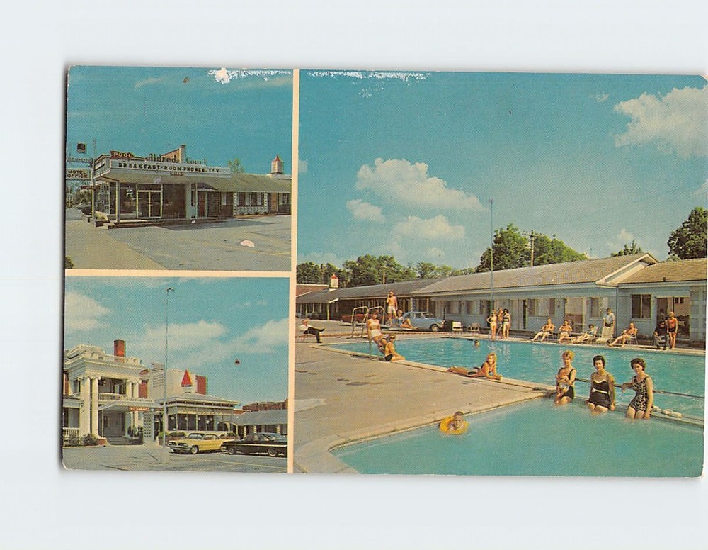 Postcard Pool View Aldred Downtown Court Statesboro Georgia USA