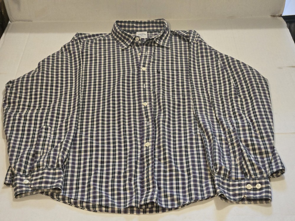Mens Brooks Brothers Slim Fit L/S Button Front Shirt XL Original Polo