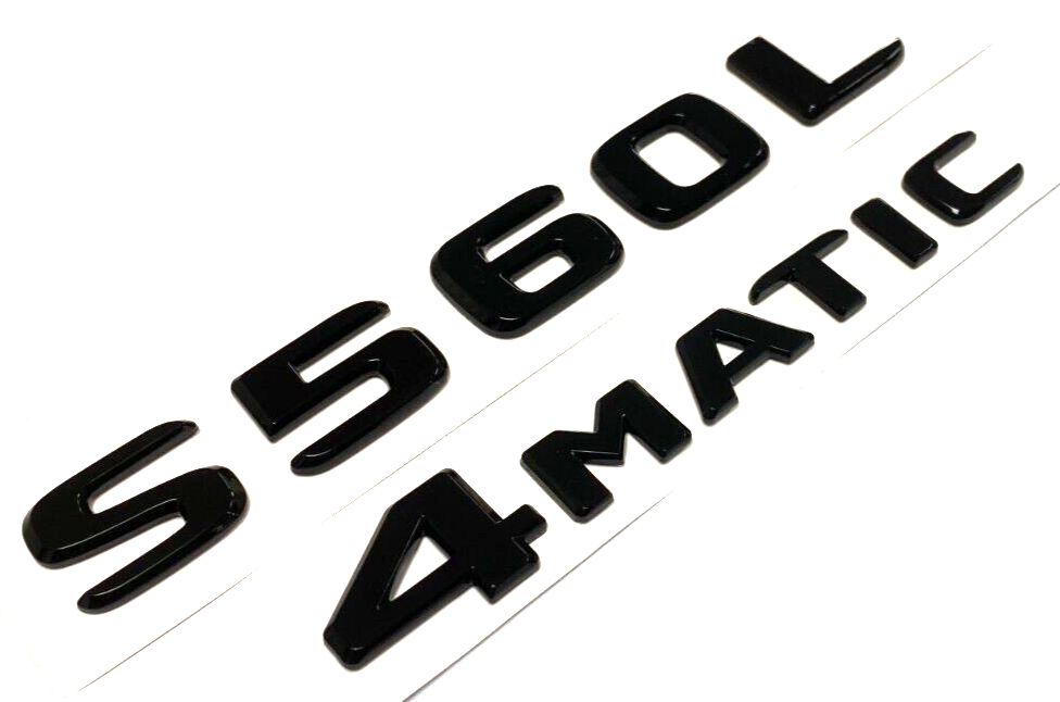 2 S560L+4MATIC BLACK FOR MERCEDES REAR TRUNK EMBLEM BADGE NAMEPLATE DECAL NUMBER