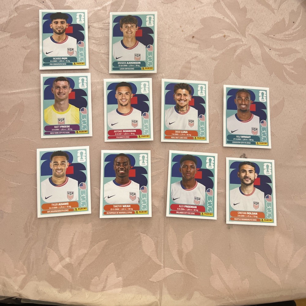 Panini 2026 FIFA World Cup Team USA Stickers Lot of 10