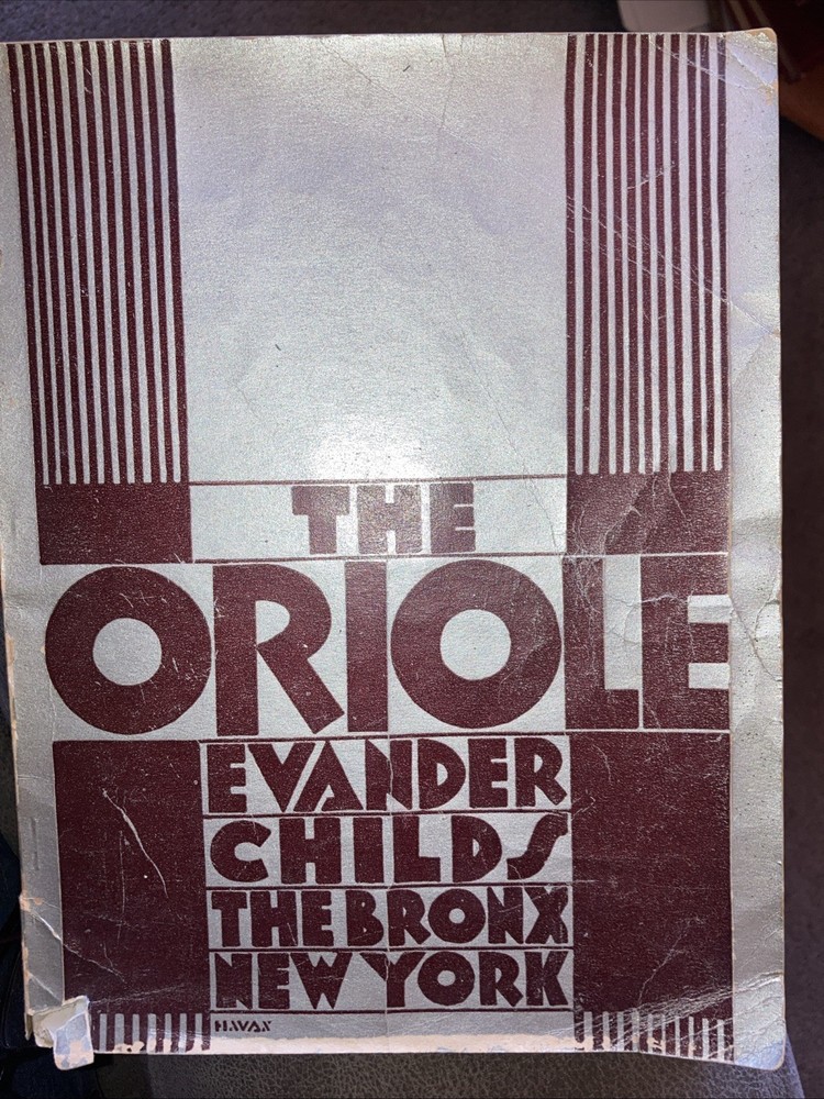 The Oriole 1930 Yearbook, Evander Childs HS, Bronx NY,signed