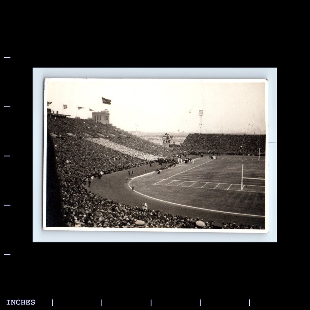 Vintage Photo FOOTBALL STADIUM CROWDS IN BLEACHERS