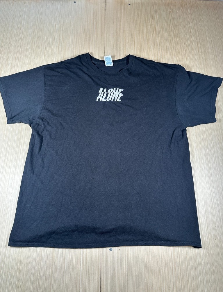 Alone T-Shirt Mens 2XL Blue embroidered Logo Cotton Crew Neck Running Pullover
