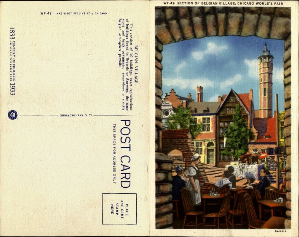 Belgian Village ~ Chicago World's Fair 1933 ~ Century of Progress ~ unused