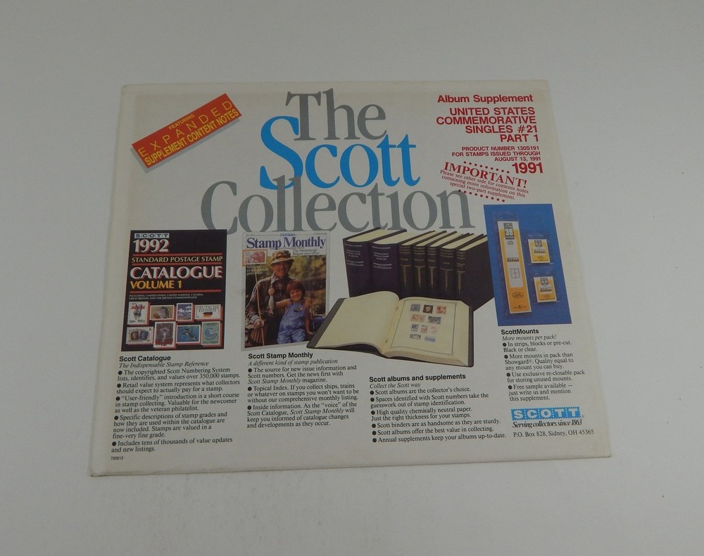 The Scott Collection US Commemorative Singles #21 1991 Pages Stamp Album Pages