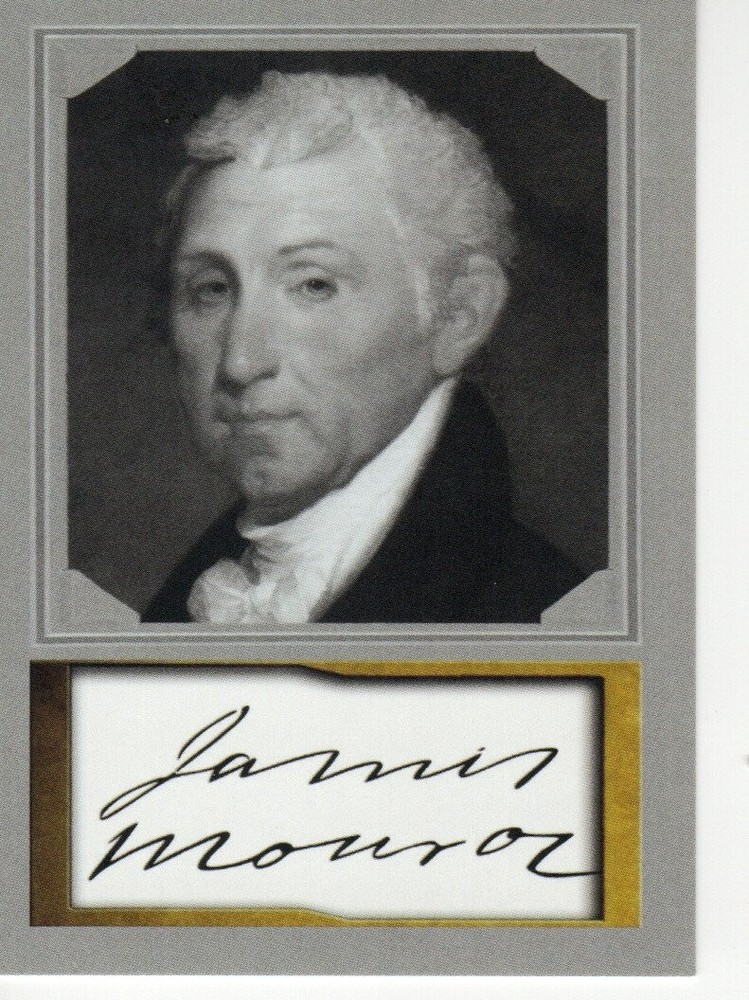 JAMES MONROE ~  Presidential ACEO Portrait D. Gordon Facs Auto  * NM+ #5