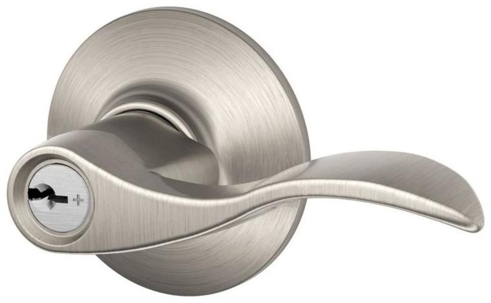 Schlage F80-ACC-RH Nickel Single Cylinder Right Handed Keyed Deadbolt