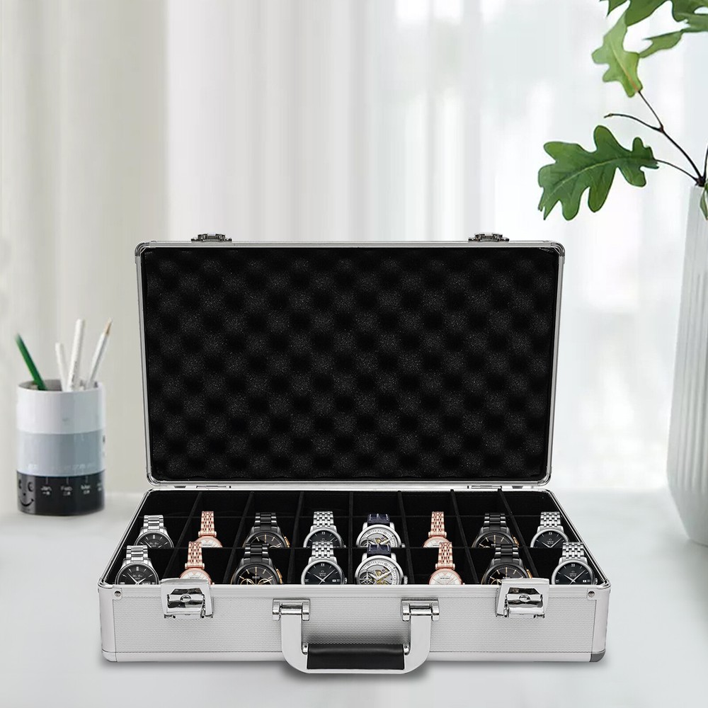 Watch Case Jewelry 24 Grid Aluminum Alloy Box Watch Case Briefcase Design Gift
