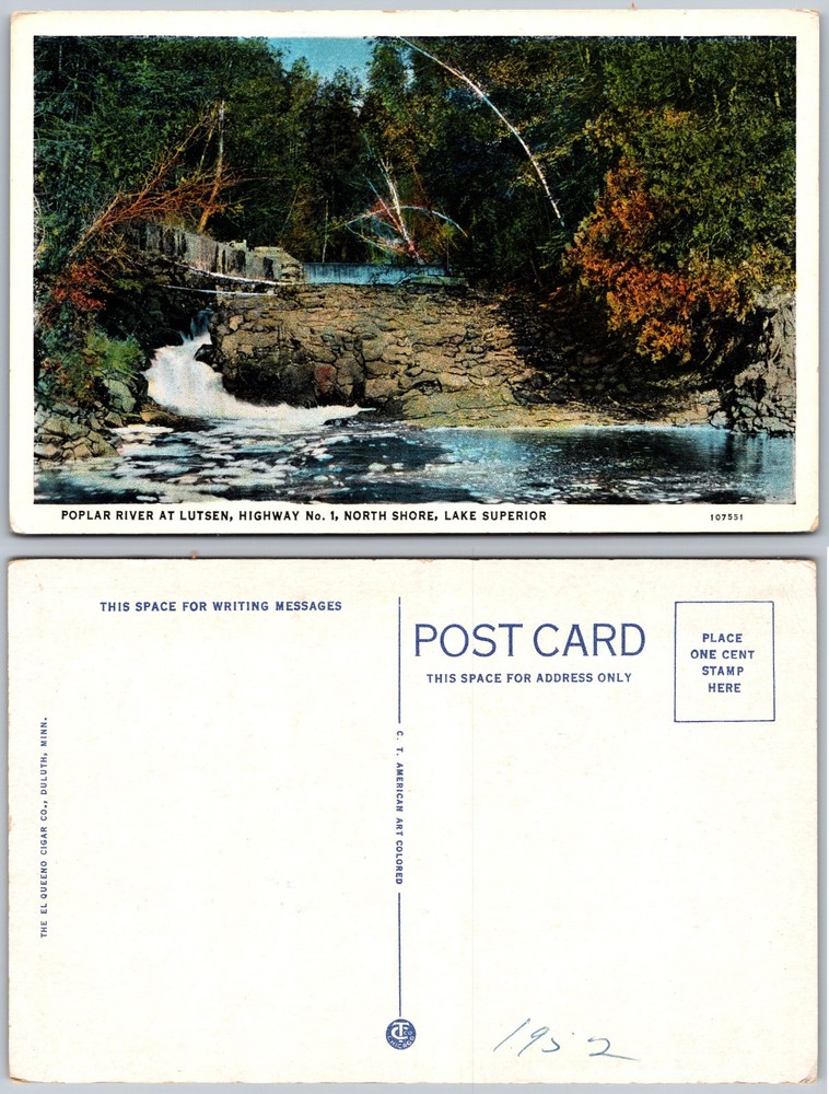 Poplar River Rapids Lutsen MN Postcard