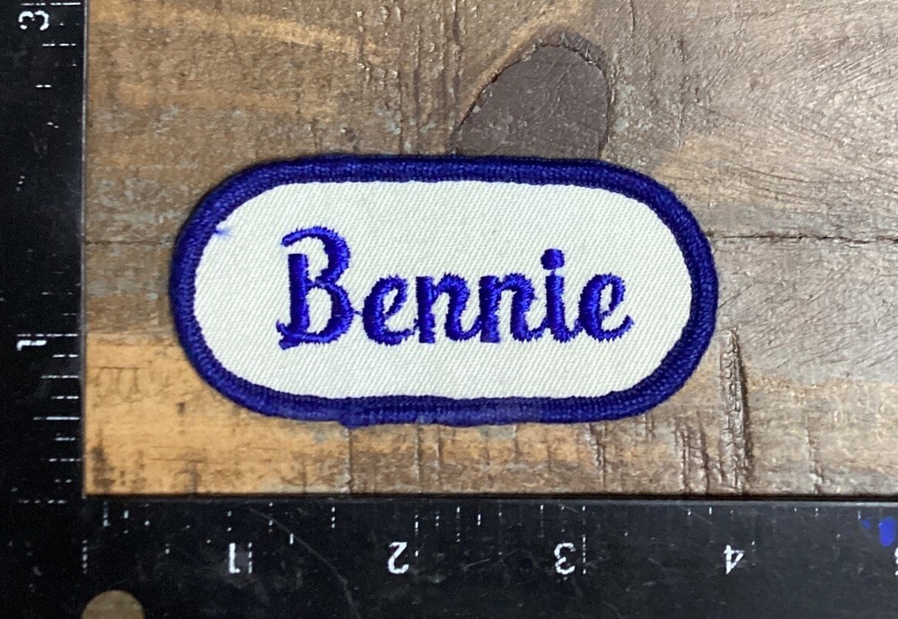 Vintage BENNIE Name Tag Work Shirt Job Uniform Embroidered Sew-On Patch 1960's