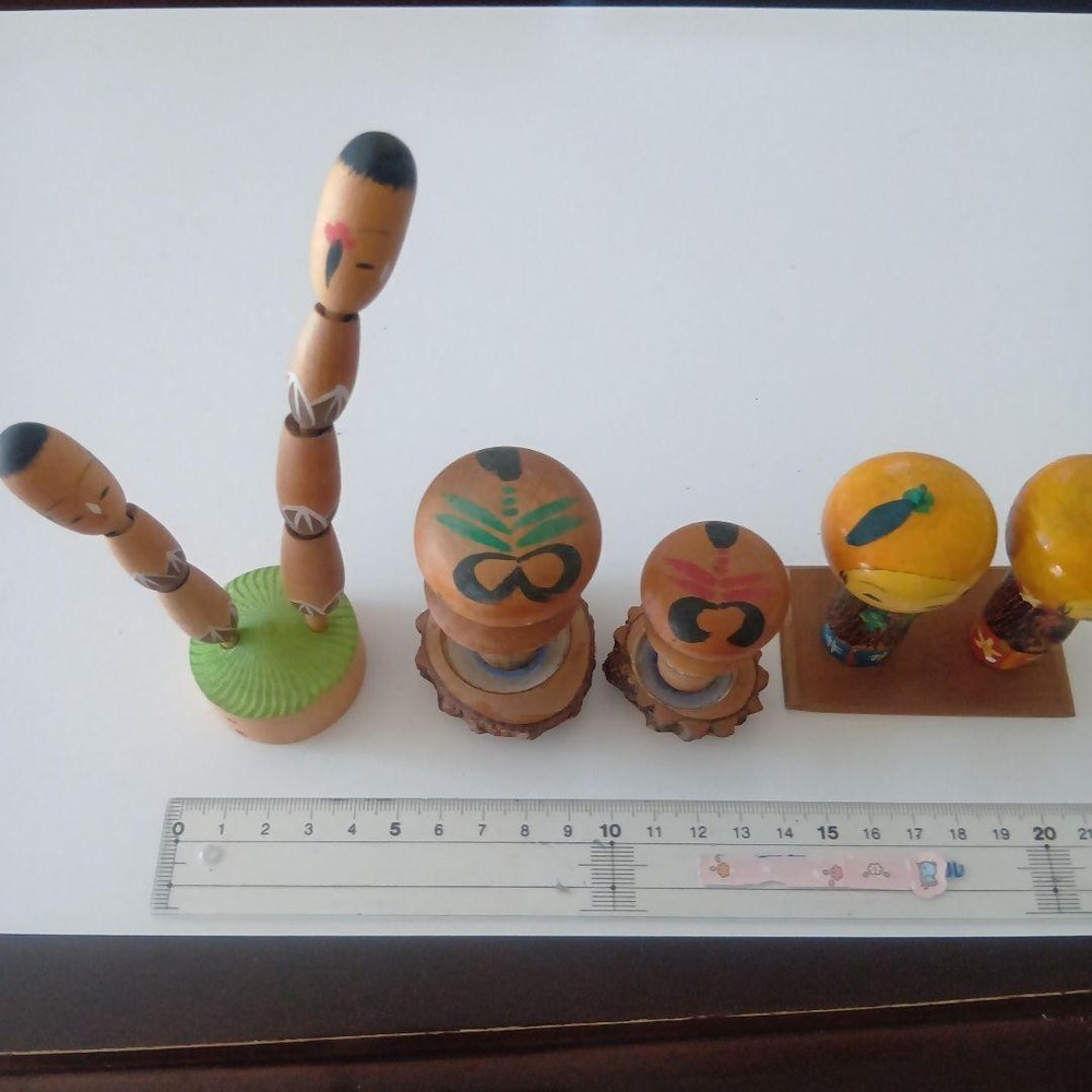 Kokeshi Doll Set Nikko Nishi-Nikko 14cm Used Vintage Collectible Decor
