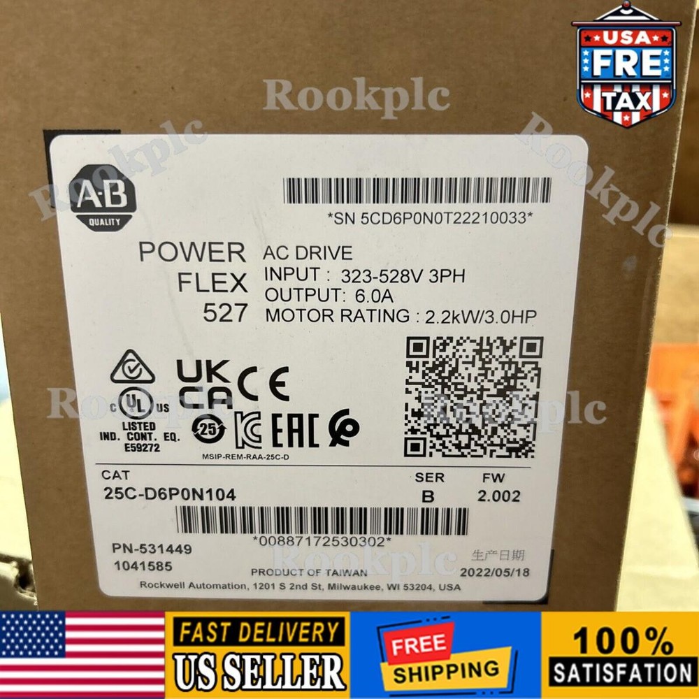 Allen Bradley BRAND New 25C-D6P0N104 PowerFlex 527 AC Drive Fast Ship US