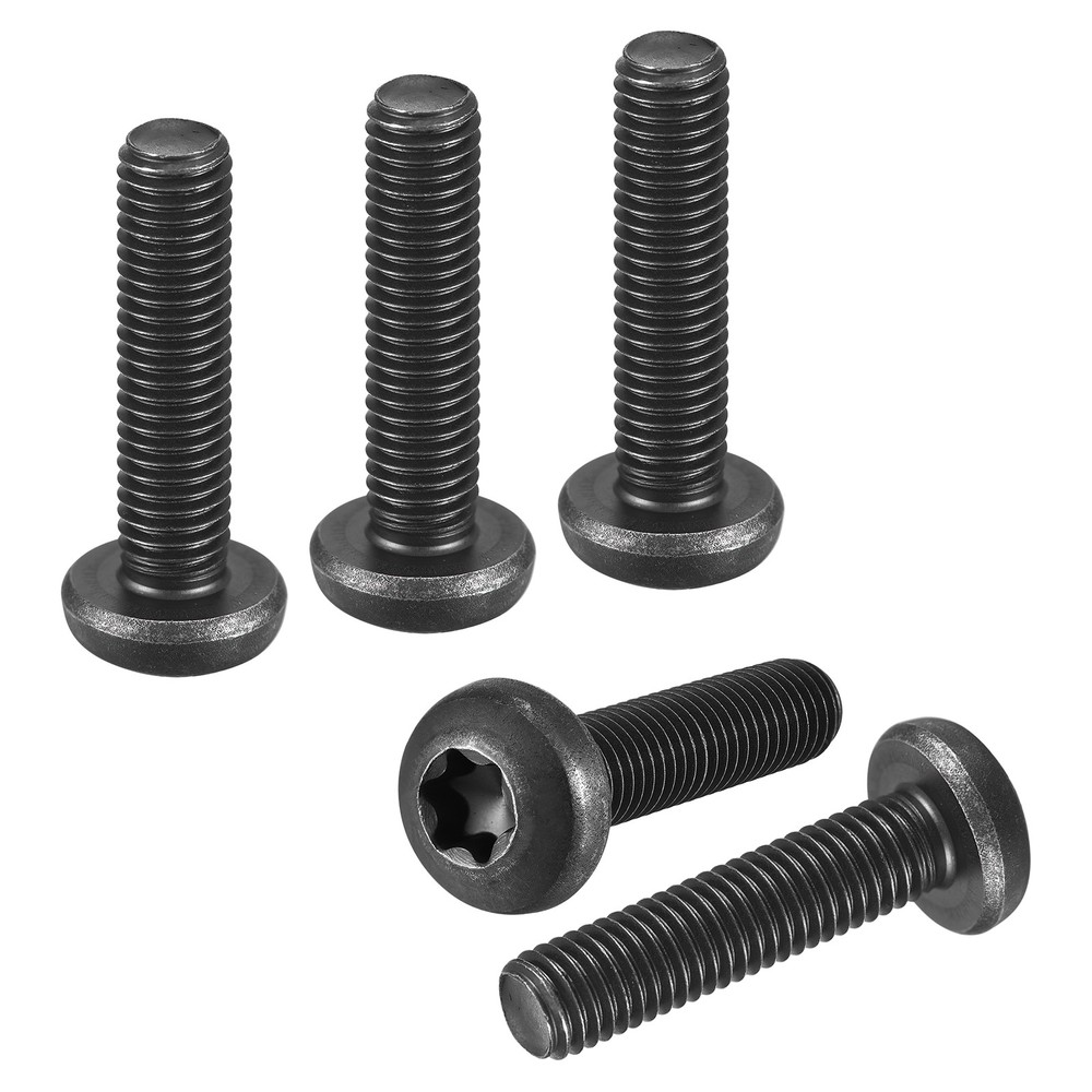 M10x40mm Black Carbon Steel Torx Security Screws 10-Pack
