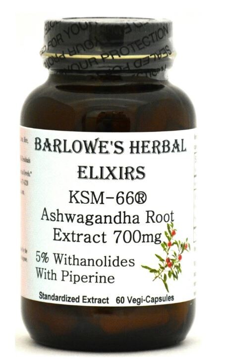 KSM-66 Ashwagandha Extract - 5% Withanolides by HPLC - 60 700mg VegiCaps - Stear