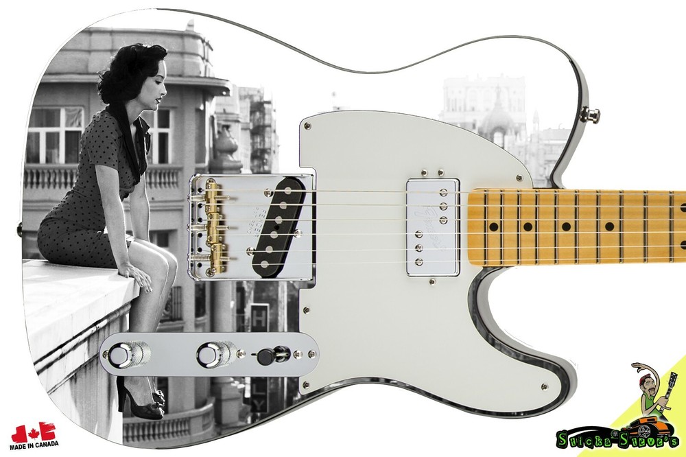 Guitar Skin Axe Wrap Re-skin Righty Electric City Scape Cliff Edge 042