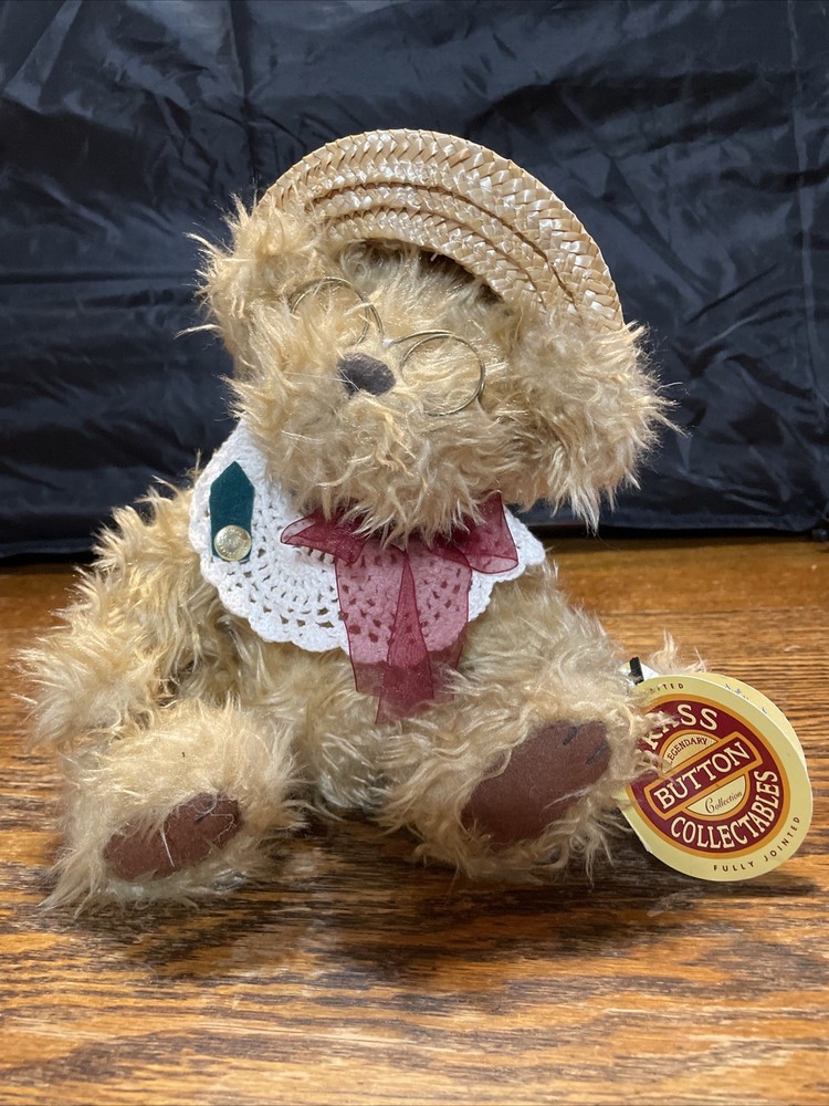 Vintage Brass Button Collectables Rosie The Bear Of Joy W Tags Teddy