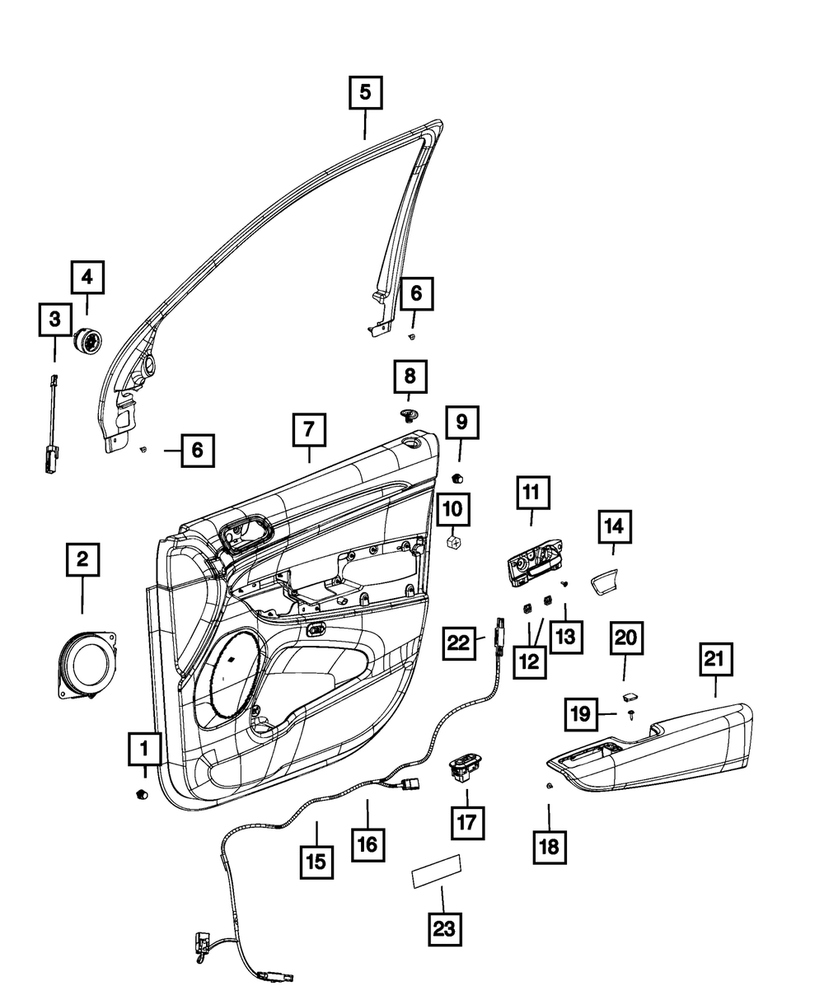 Genuine Mopar Front Door Trim Panel Right 7GY805A8AA