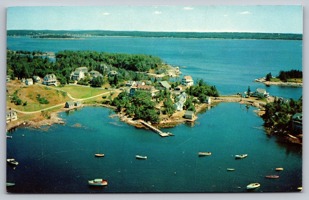 Aerial view Christmas Cove Maine vintage postcard  (A4)