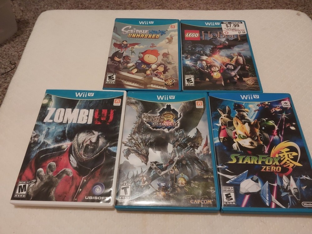 Nintendo Wiiu Video Game Lot 5 Games Working North America