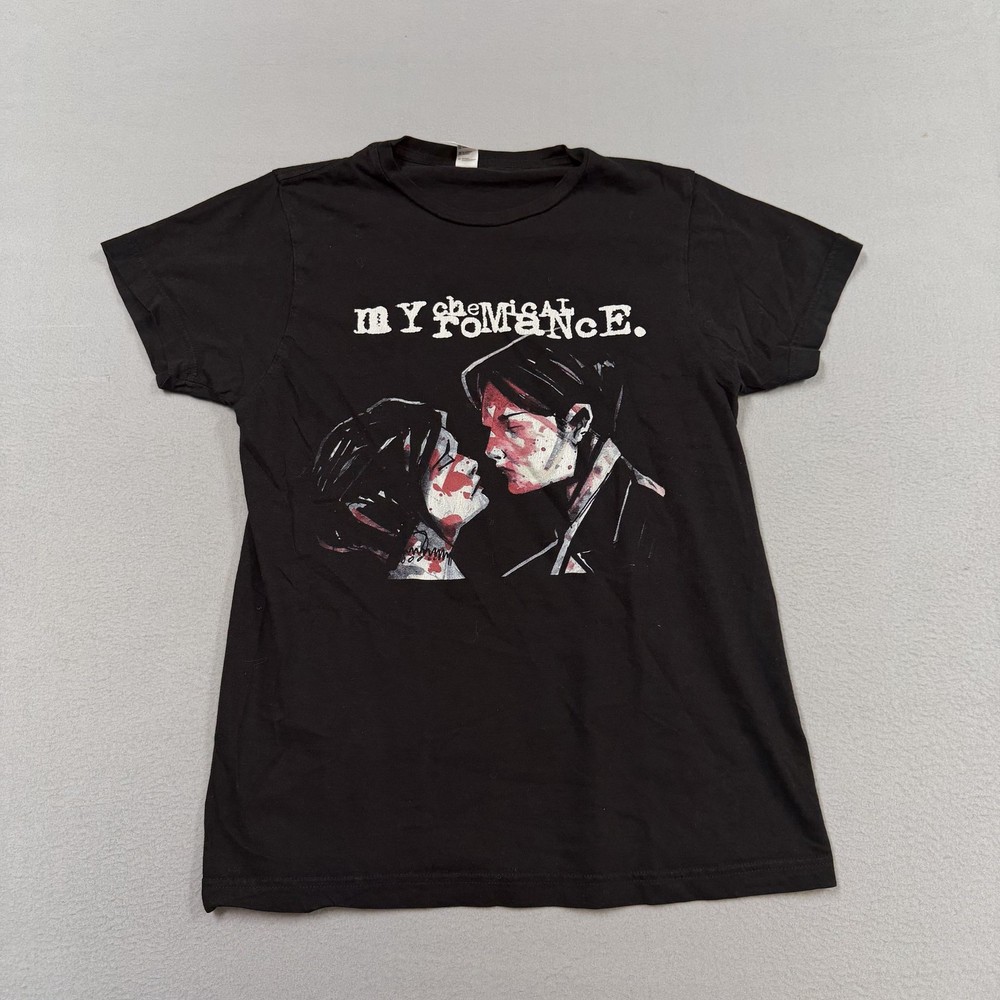 My Chemical Romance Shirt Womens Small Black Graphic Rock Band T-Shirt Tee