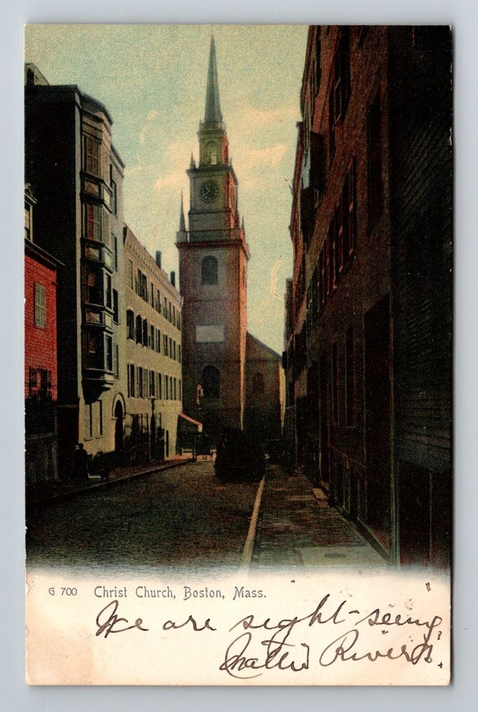 Boston, MA-Massachusetts, Christ Church Old North End Vintage Postcard