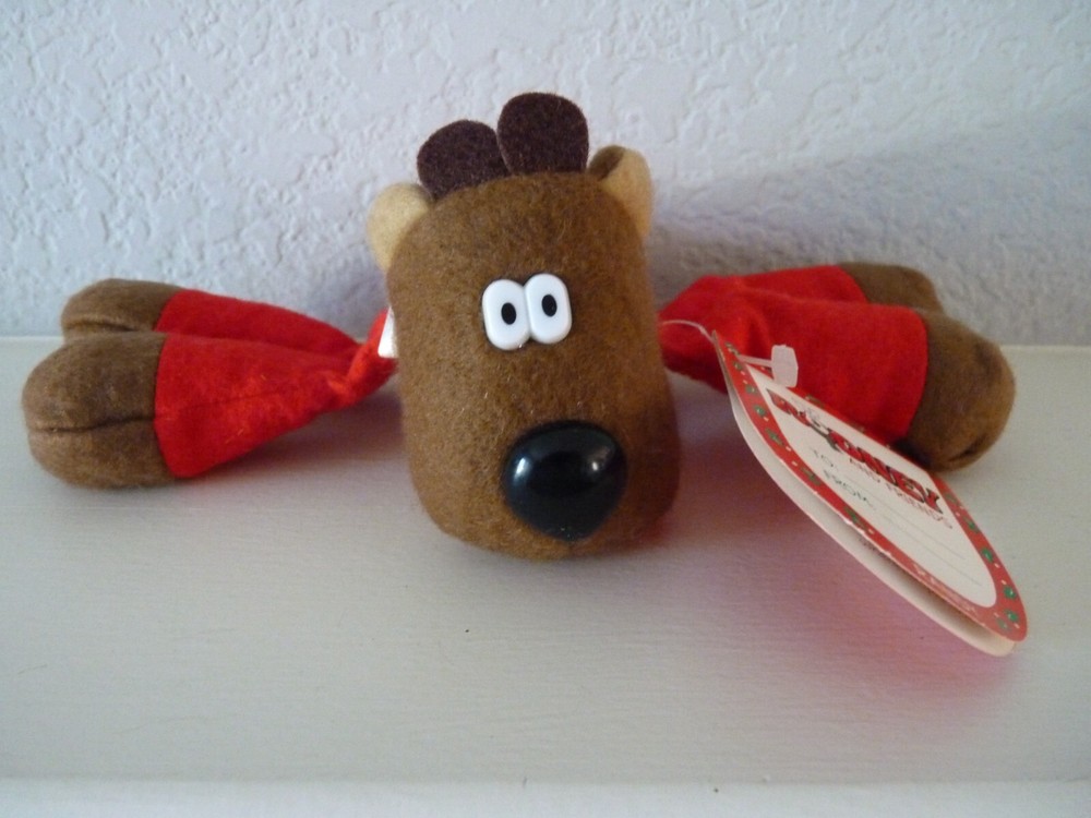 Vintage 1987 Hallmark RANDY REINDEER w/PJ's Plush Beanbag Collectible 4.5