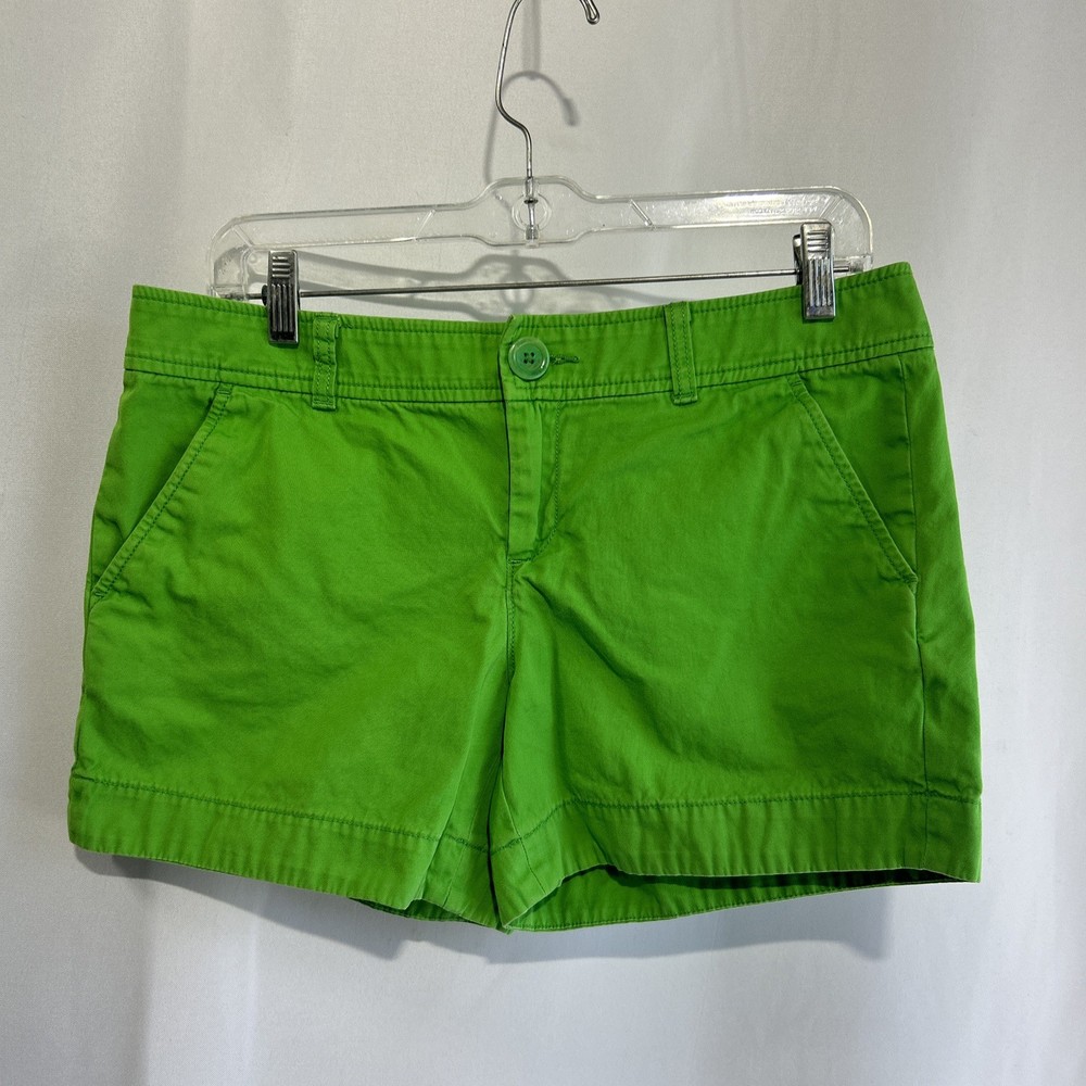Lilly Pulitzer Green Cotton Shorts Women’s Size 6 Missing Button See Photos ***