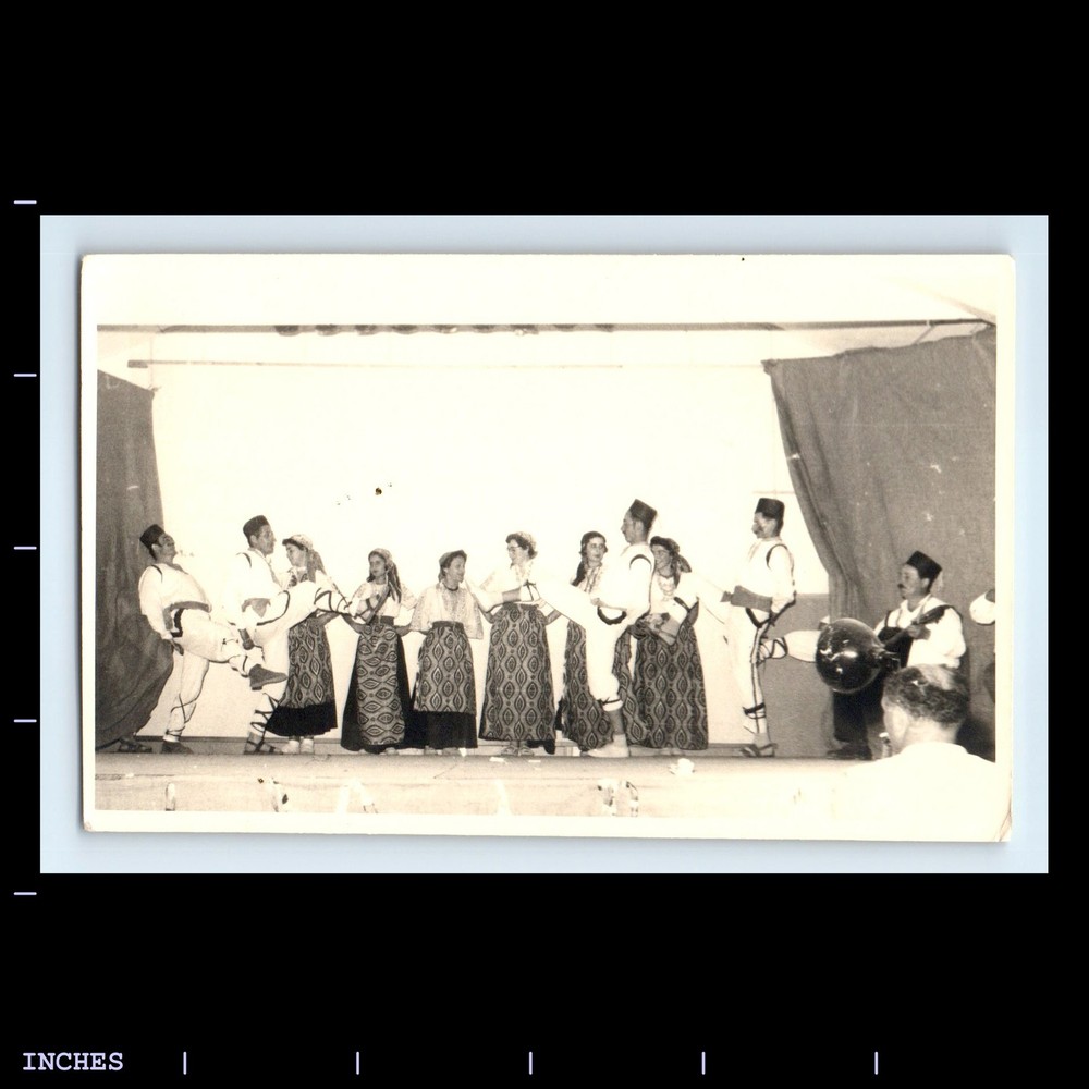 Old Vintage Photo MEN WOMEN PERFORMERS ON STAGE