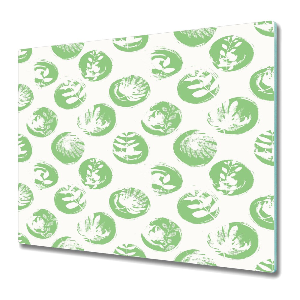 Glass Cutting Board Worktop Saver Drawn circles and leave Dots Abstract 60x52