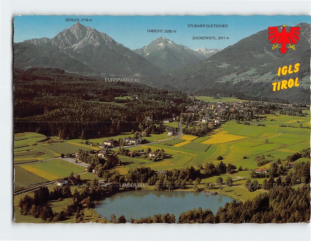 Postcard Aerial View Igls Tyrol Austria