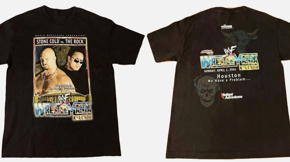 NEW 2001 WWF Wrestlemania 17 Shirt S-5XL The Rock Stone Cold X7 WWE Reprint
