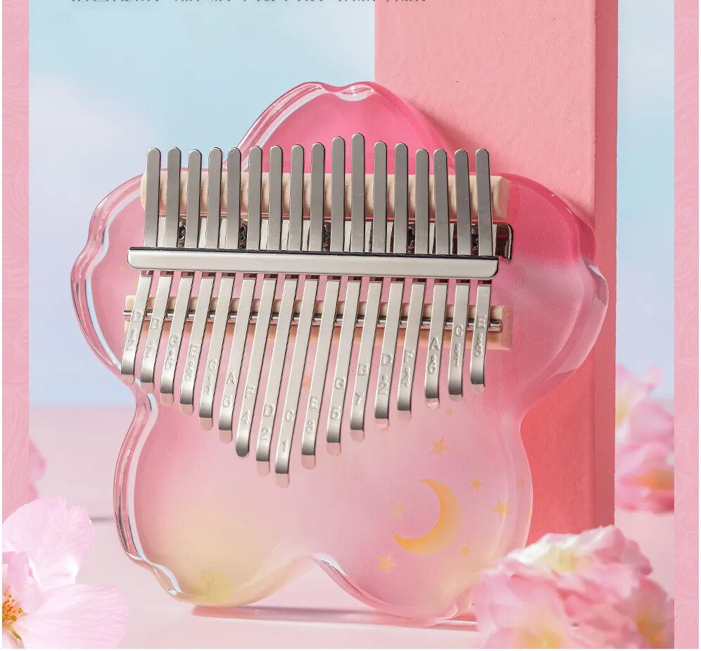 100% New Thumb Piano with Case Kalimba Acrylic Kalimba 17Keys Flat Crystal Clear