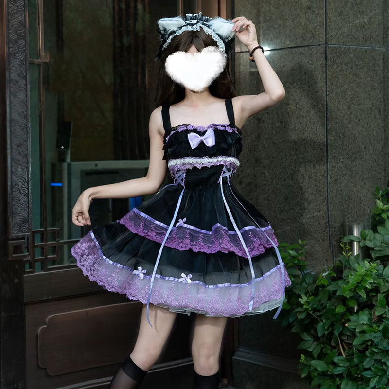 Lolita Girls JSK A-Line Dress Bow Princess Party Japanese Summer Dress Sweet