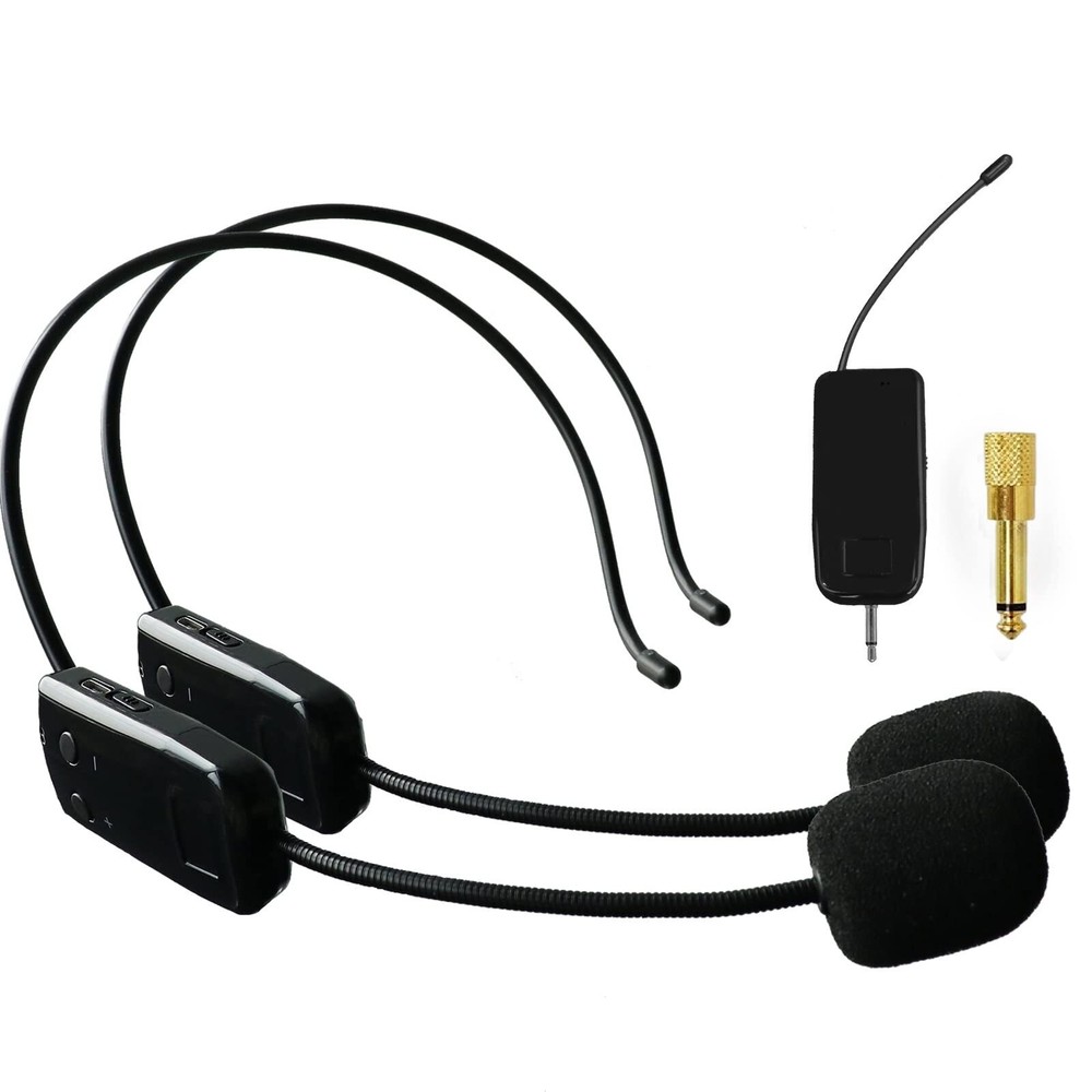 Wireless Microphone System for 2 People, 2.4G Dual Wireless Headset Mics Idea...