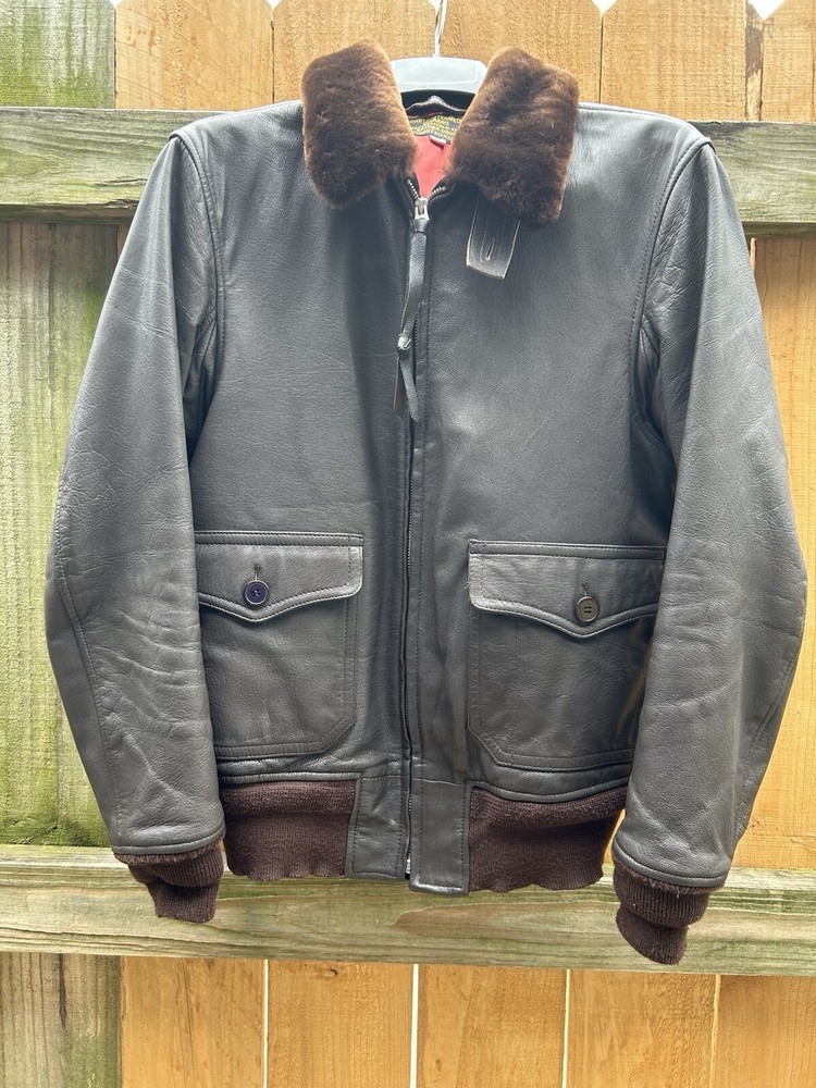 WWII USN AVI Leather G-1 M-422A Goatskin Flight Jacket Size 40