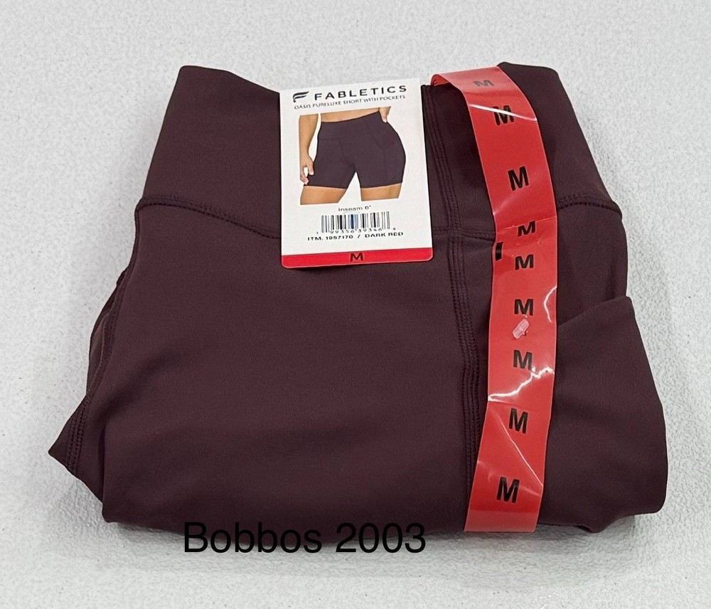 Fabletics Women's Oasis Pureluxe Pockets Shorts, Dark Red, Size M