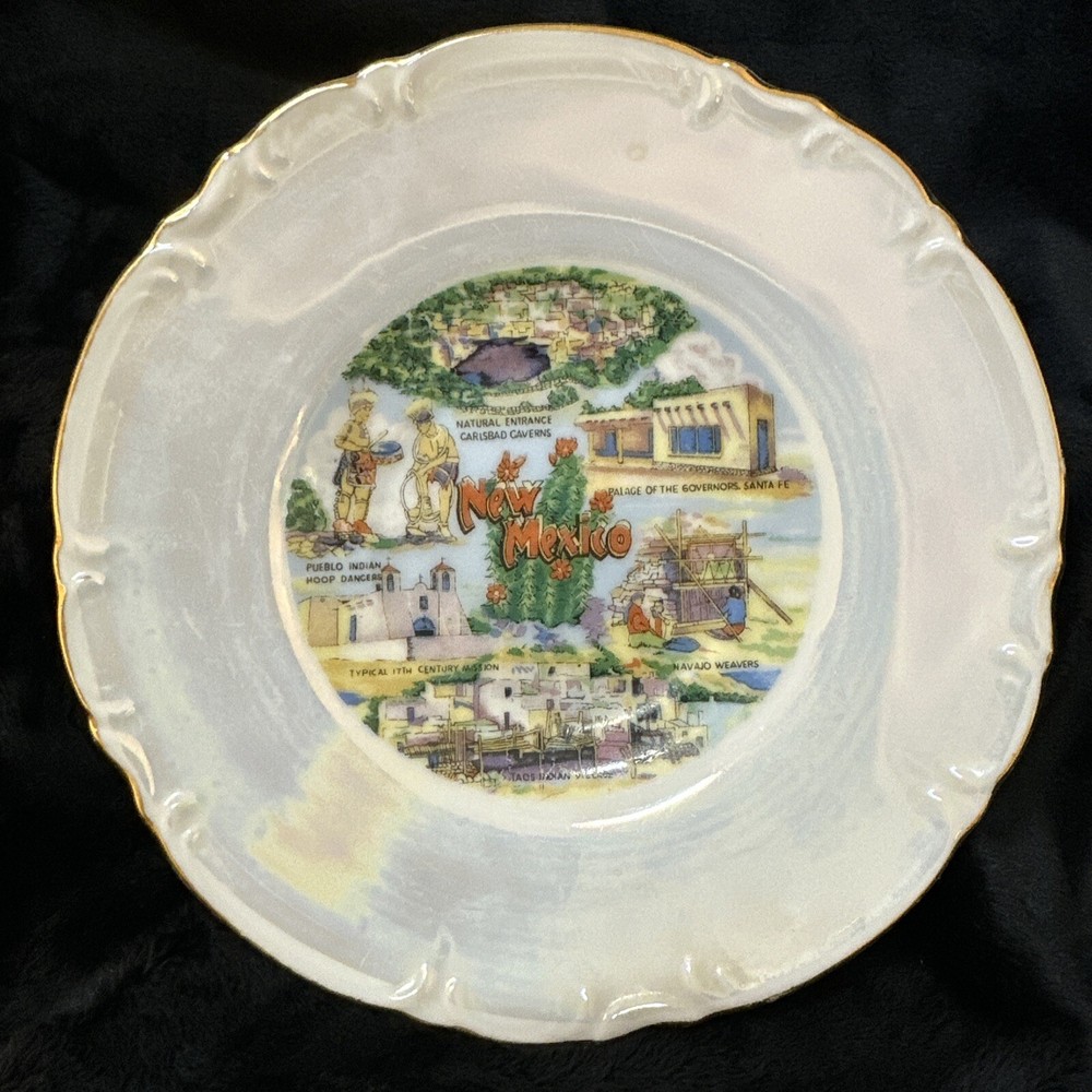 Decorative New Mexico Multicolor Ceramic Saucer
