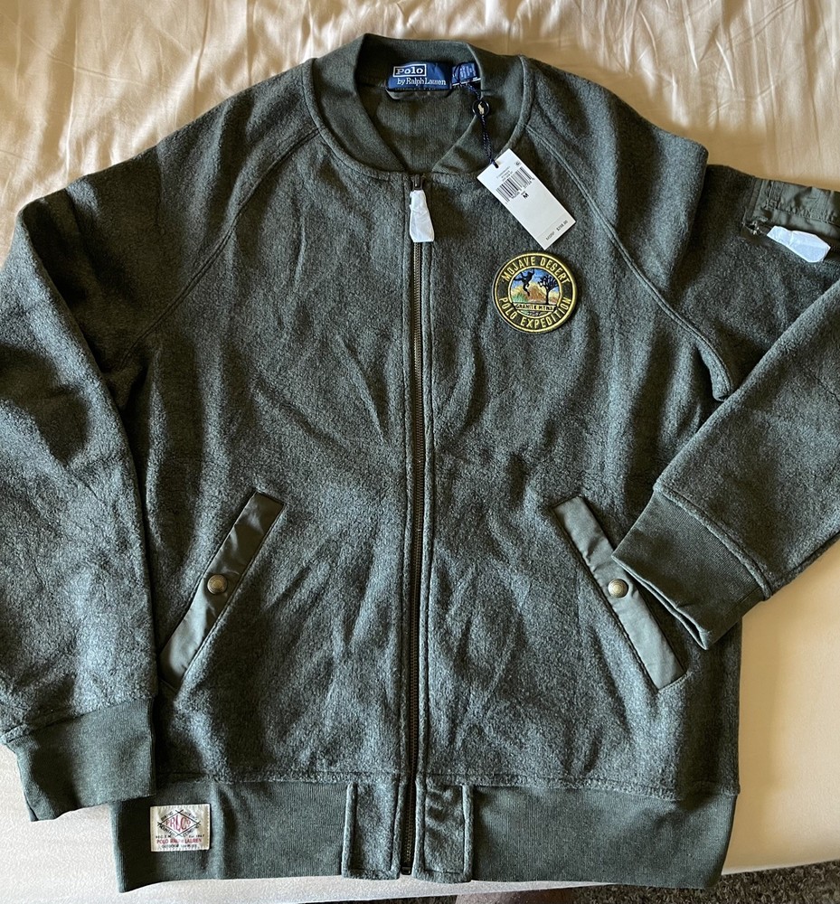 NWT $298 Polo Ralph Lauren Fleece Bomber Jacket Mojave Desert OD Men’s Size XL