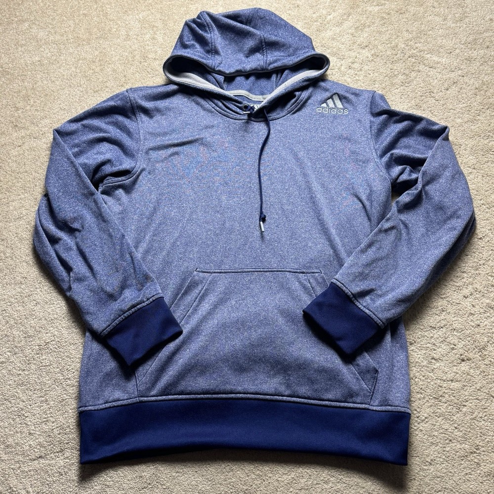 Adidas Hoodie Sweatshirt Mens Medium Blue