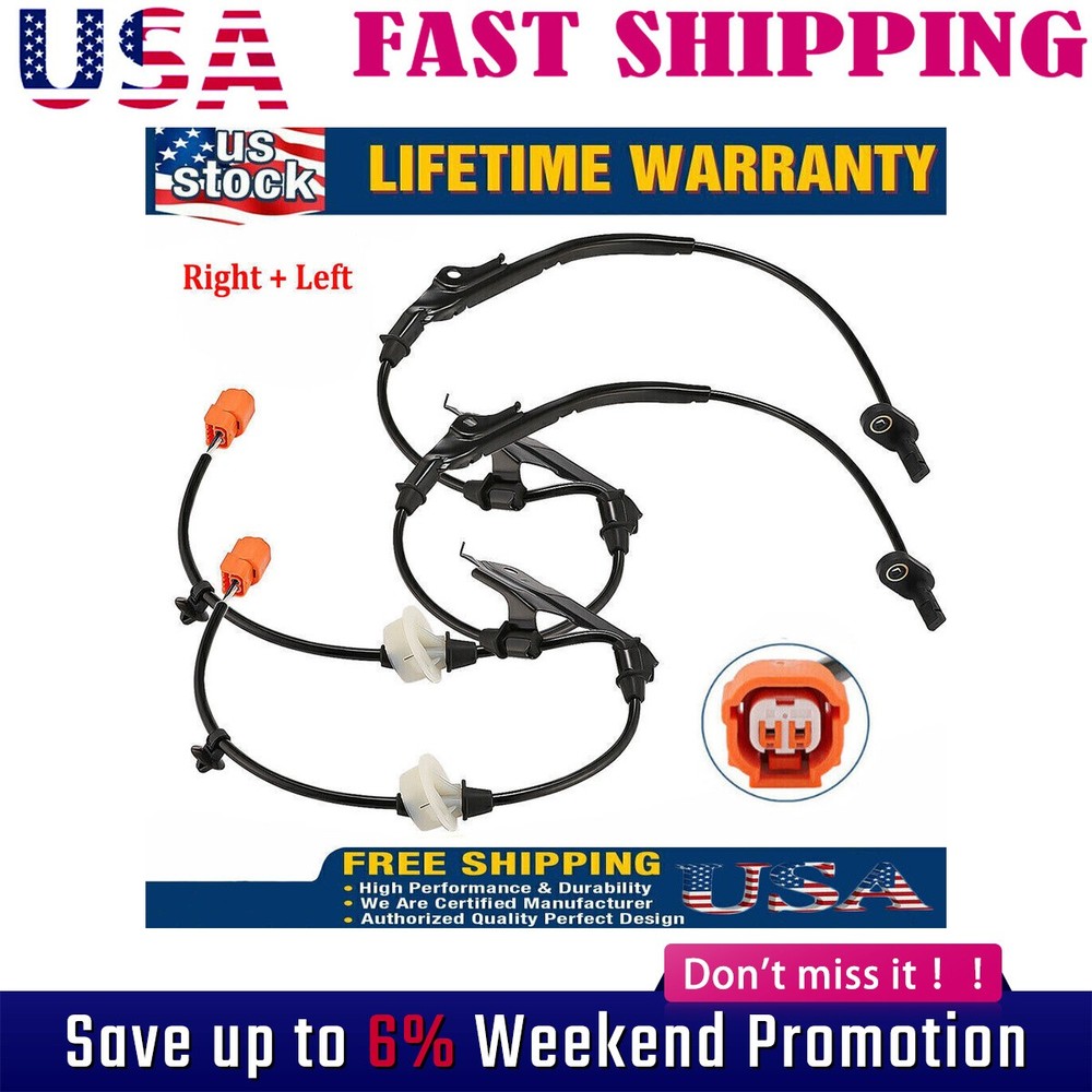 2pcs ABS Speed Sensor Front Right & Left Compatible with Honda Accord 03-07 Acura TSX 04-08-image