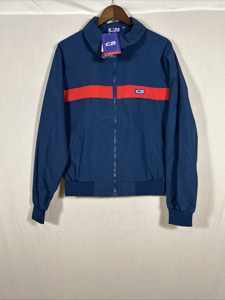 CB Sports Windbreaker Jacket Mens Small Blue Red Full Zip Retro NWT