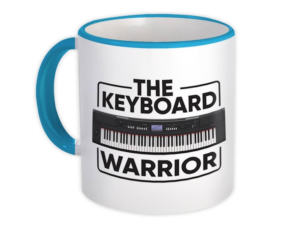 Gift Mug : The Keyboard Warrior Art Wall Poster Music Electronic Piano Card