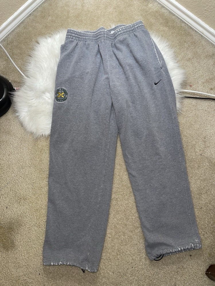 Nike Swoosh Sweatpants Size Medium Baggy Wide Leg Grey