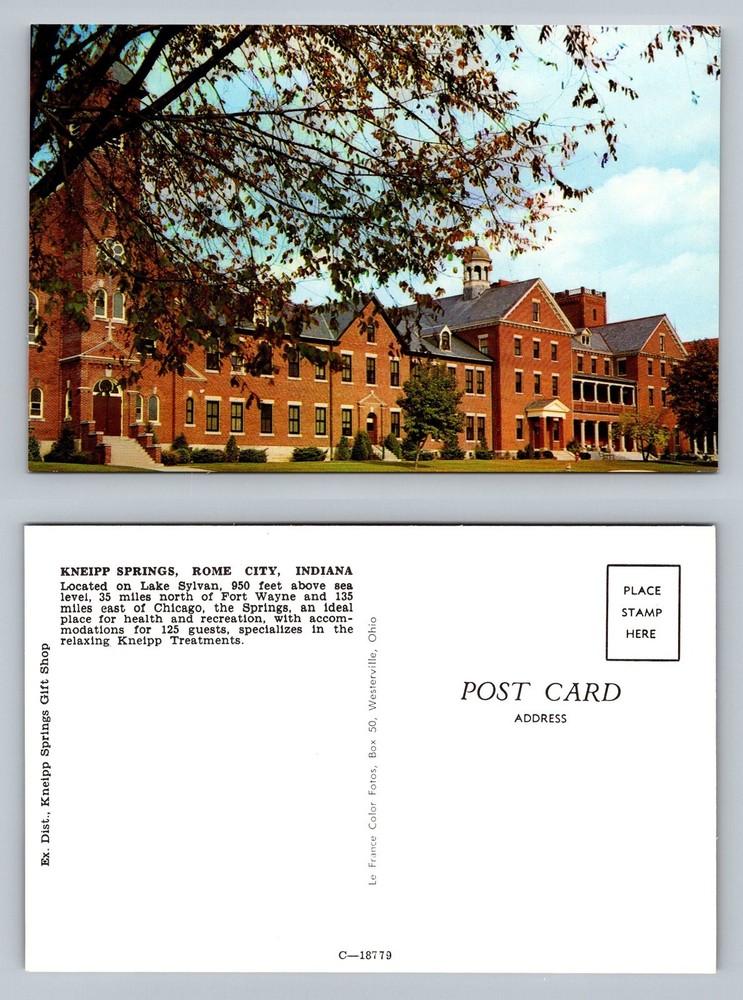 Rome City, IN-Indiana Kneipp Springs Health Retreat Lake Sylvan Vintage Postcard