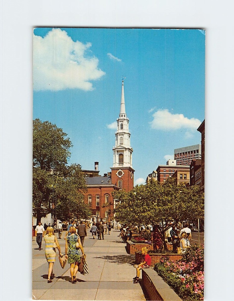 Postcard Tremont Street Mall Boston Massachusetts USA