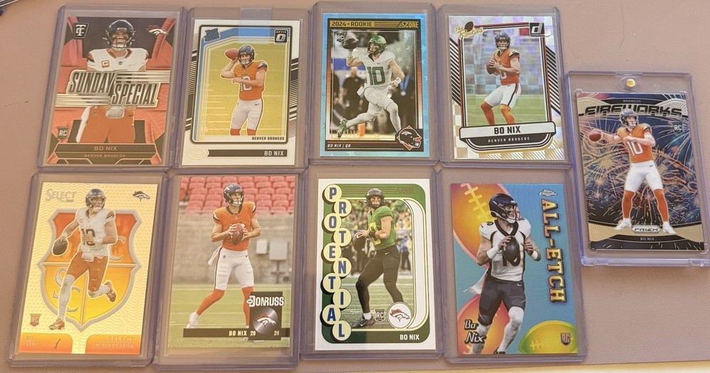 Bo Nix Rookie Card Lot Denver Broncos