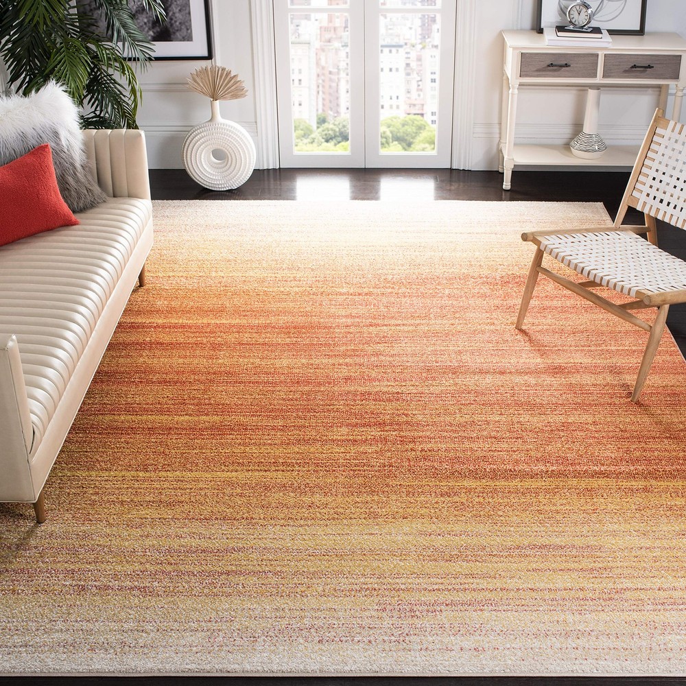 Safavieh Adirondack Collection Area Rug - 6 Square Orange Red Modern Ombre