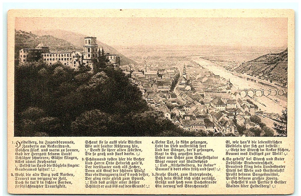 S04-4331, Heidelberg, Vom Weg Zum Konigstuhl Gesehen, Antique Postcard